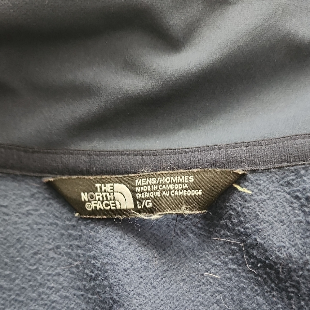 The North Face Men's Navy Field Jacket Insulated Stand Collar Size L - Picture 4 of 5